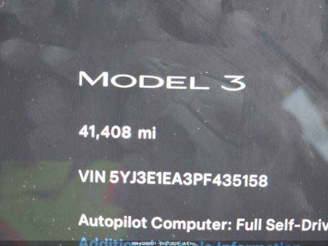 5YJ3E1EA3PF435158 Tesla Model 3 Rear-wheel Drive
