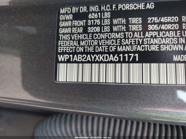 2019 PORSCHE CAYENNE WP1AB2AYXKDA61171 Photo 8