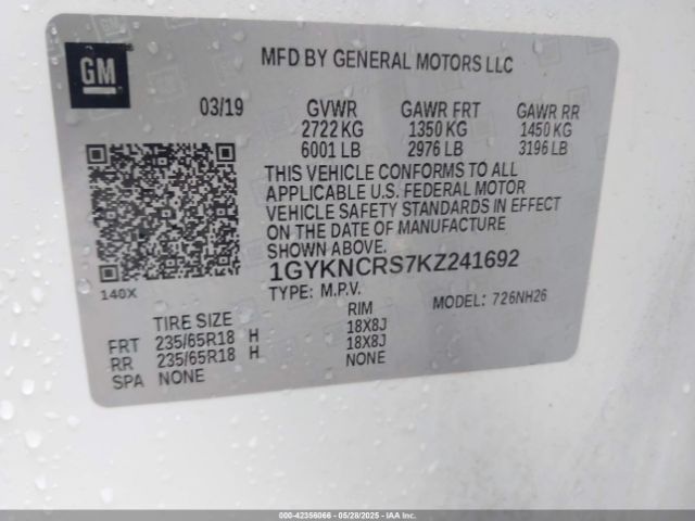 2019 CADILLAC XT5 1GYKNCRS7KZ241692 Photo 8