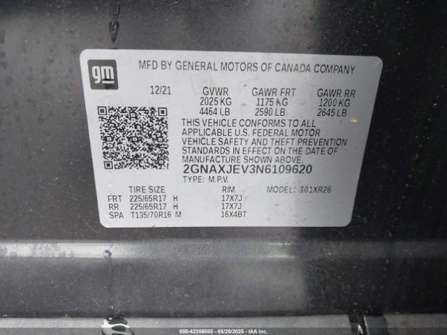 2022 CHEVROLET EQUINOX 2GNAXJEV3N6109620 Photo 8