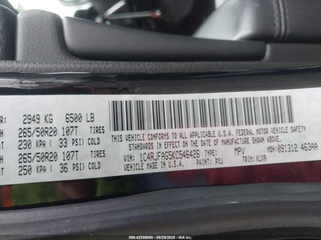 1C4RJFAG5KC546426 Jeep Grand Cherokee Altitude 4x4