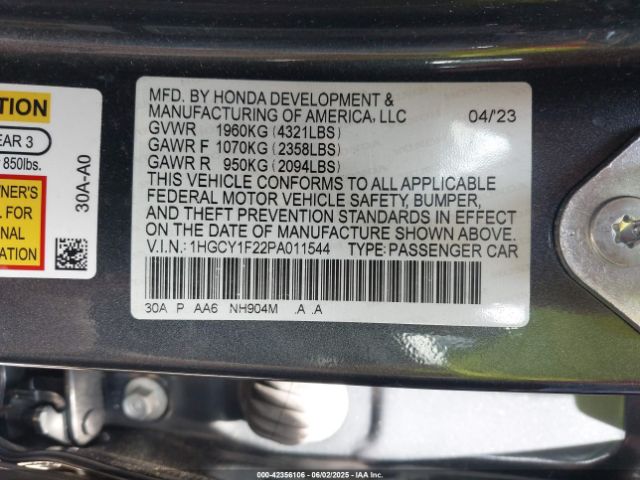 2023 HONDA ACCORD 1HGCY1F22PA011544 Photo 8