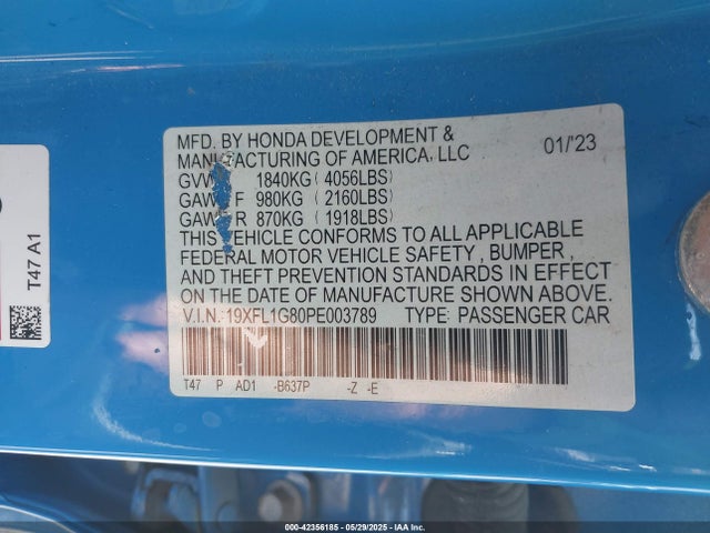 19XFL1G80PE003789 Honda Civic Sport Touring