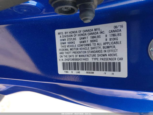 2HGFC4B56GH314423 Honda Civic Lx
