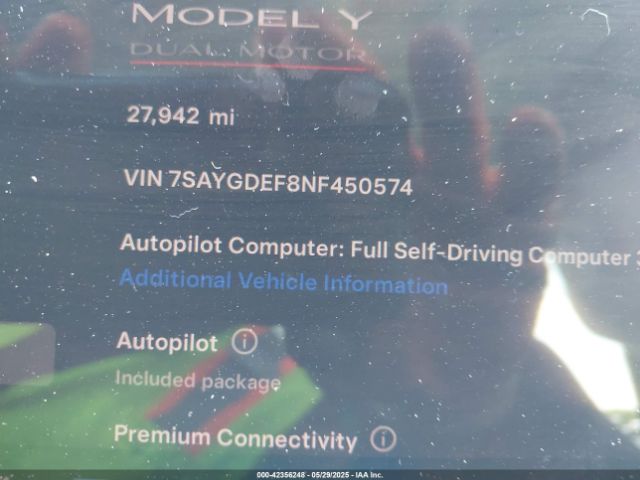 2022 TESLA MODEL Y 7SAYGDEF8NF450574 Photo 6