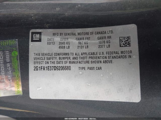 2013 CHEVROLET CAMARO 2G1FA1E37D9206680 Photo 8