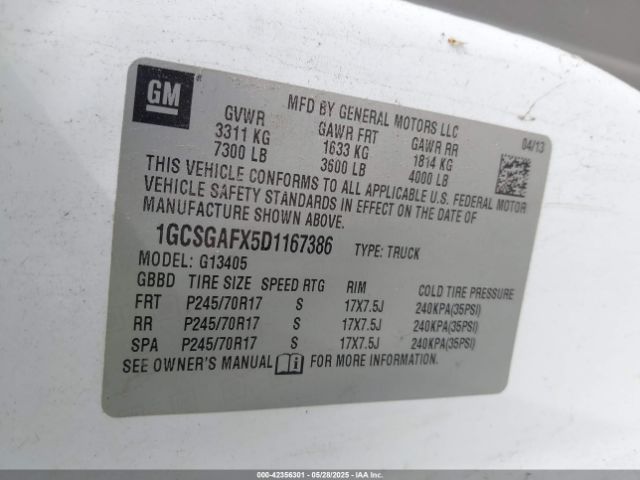 2013 CHEVROLET EXPRESS 1500 1GCSGAFX5D1167386 Photo 8