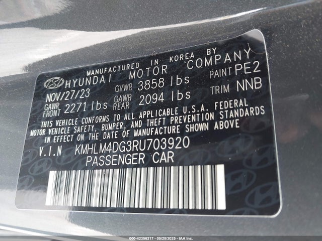 KMHLM4DG3RU703920 Hyundai mpi nu pe