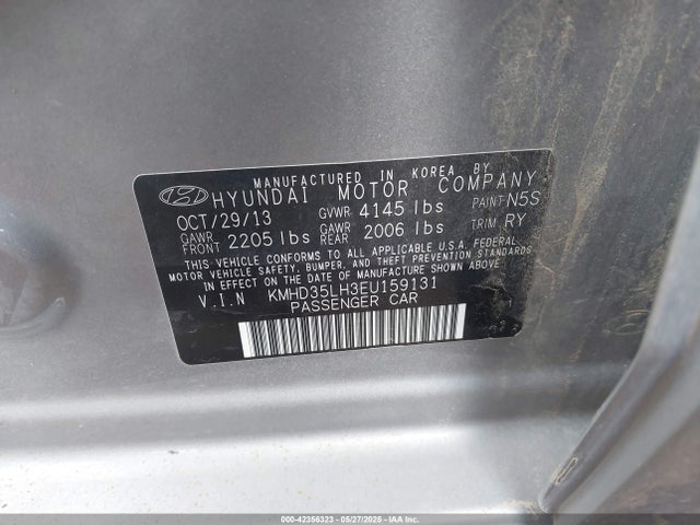 KMHD35LH3EU159131 Hyundai dohc gdi nu