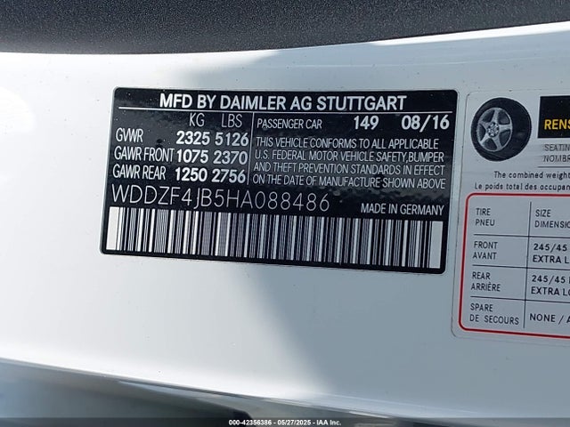 WDDZF4JB5HA088486 Mercedes-Benz E 300