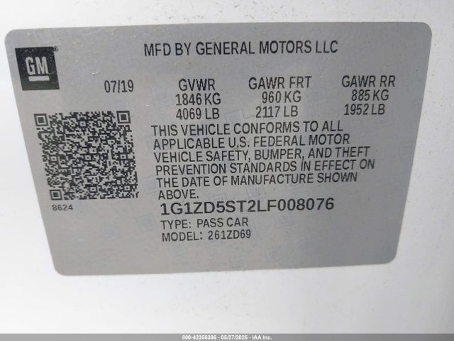 1G1ZD5ST2LF008076 Chevrolet lfv - direct injection, variable valve timing, gen 1