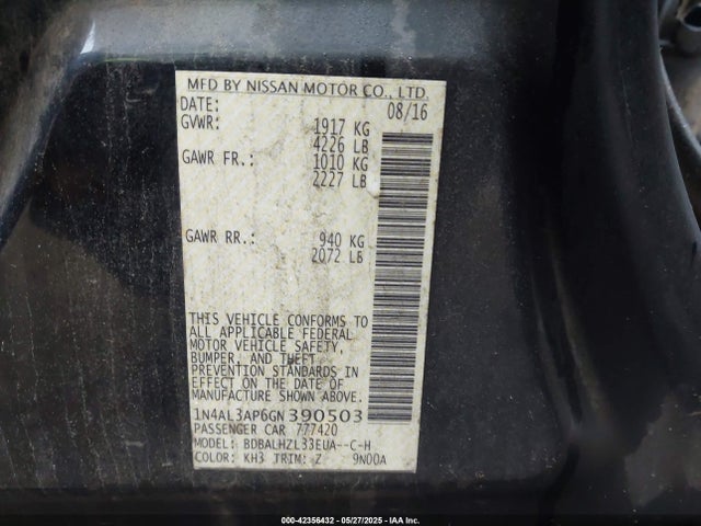 1N4AL3AP6GN390503 Nissan Altima