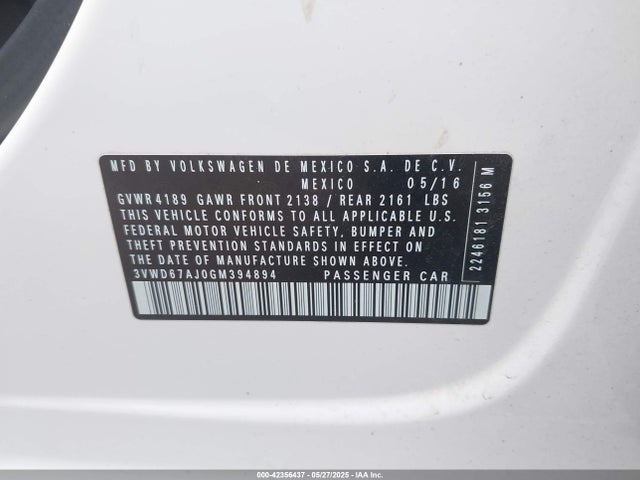 3VWD67AJ0GM394894 Volkswagen Jetta 1.4t Se