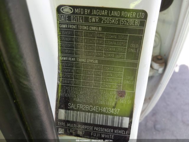 SALFR2BG4EH403437 Land Rover LR2
