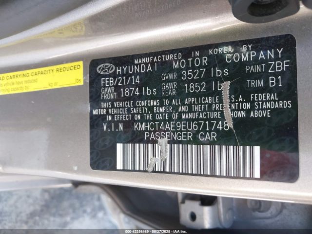 KMHCT4AE9EU671748 Hyundai ACCENT GLS