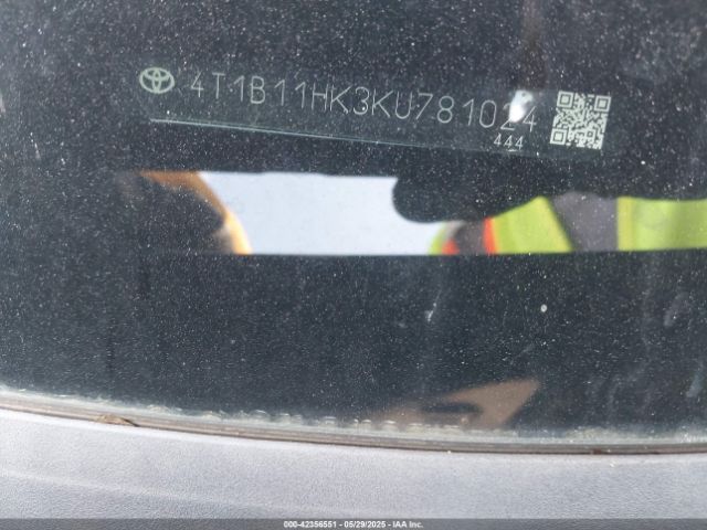 2019 TOYOTA CAMRY 4T1B11HK3KU781024 Photo 8
