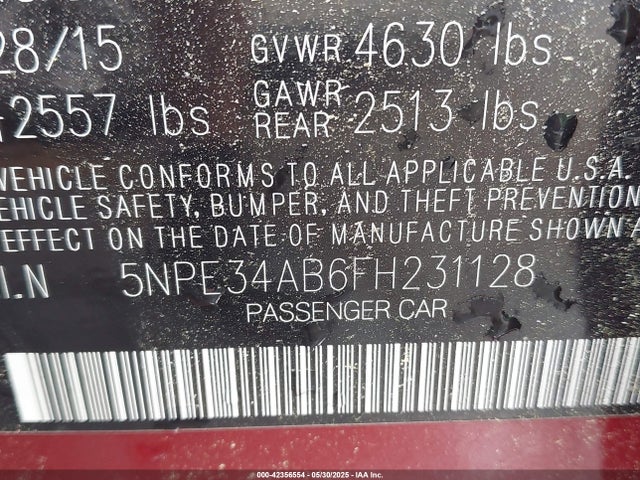 5NPE34AB6FH231128 Hyundai Sonata Sport 2.0t