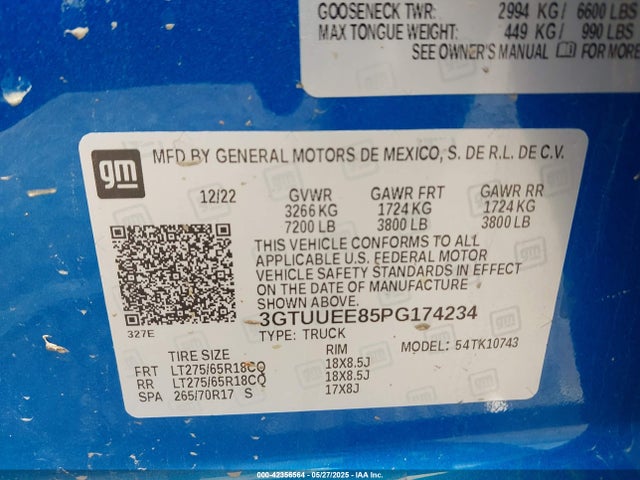 3GTUUEE85PG174234 GMC lz0