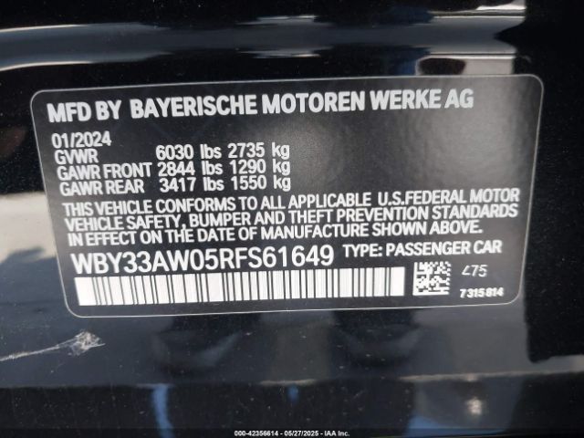 2024 BMW I4 WBY33AW05RFS61649 Photo 8