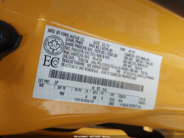 1FADP3L90EL278966 Ford FOCUS ST