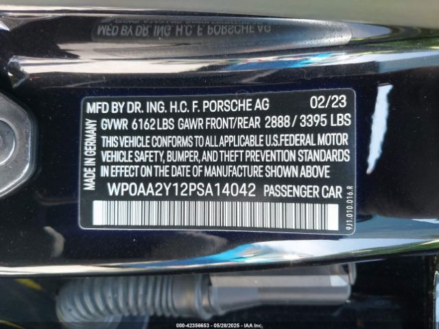 WP0AA2Y12PSA14042 Porsche Taycan