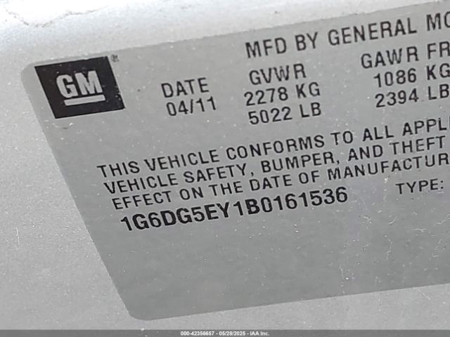 2011 CADILLAC CTS 1G6DG5EY1B0161536 Photo 8