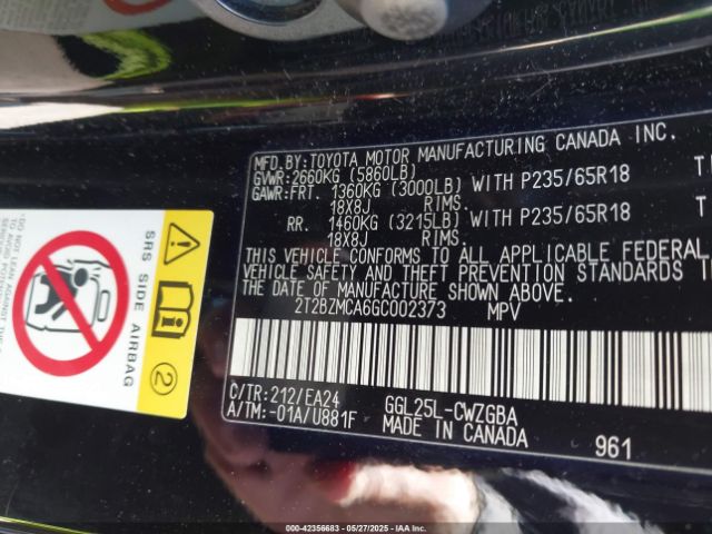 2T2BZMCA6GC002373 Lexus 2016
