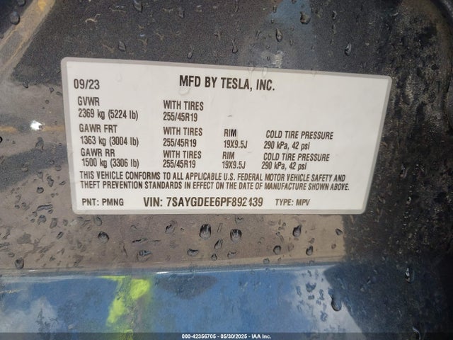 2023 TESLA MODEL Y 7SAYGDEE6PF892439 Photo 8