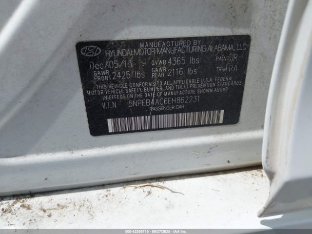 5NPEB4AC6EH862231 Hyundai SONATA GLS
