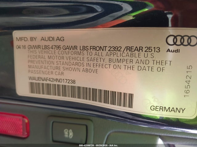 2017 AUDI A4 WAUENAF42HN017238 Photo 8