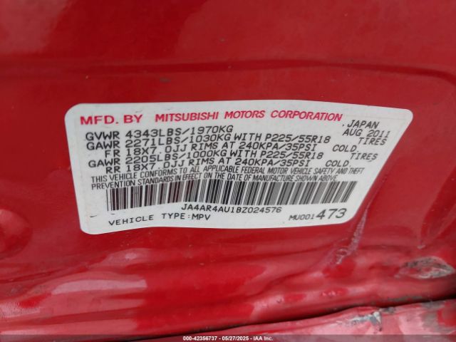 2011 MITSUBISHI OUTLANDER SPORT JA4AR4AU1BZ024576 Photo 8