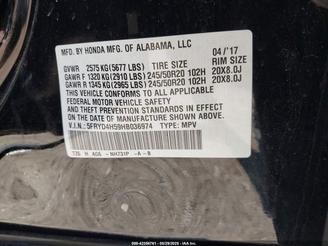 Acura Mdx Technology Package 2017 5FRYD4H59HB036974 Image 9