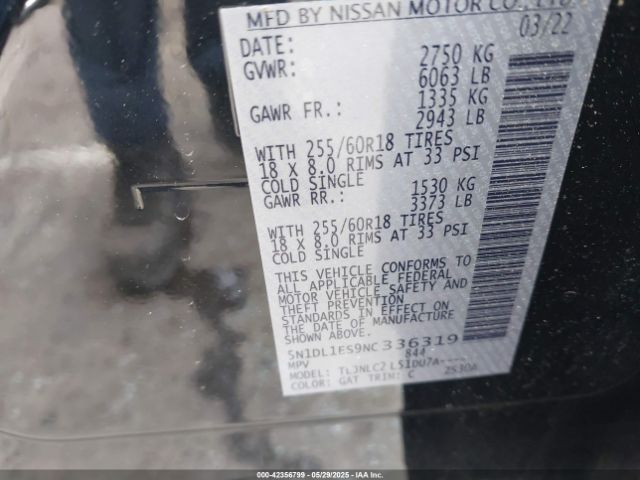 2022 INFINITI QX60 5N1DL1ES9NC336319 Photo 8