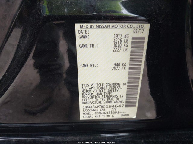 1N4AL3AP7HC194647 Nissan 2017