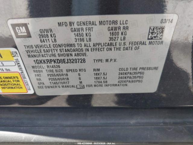 2014 GMC ACADIA 1GKKRPKD8EJ320728 Photo 8