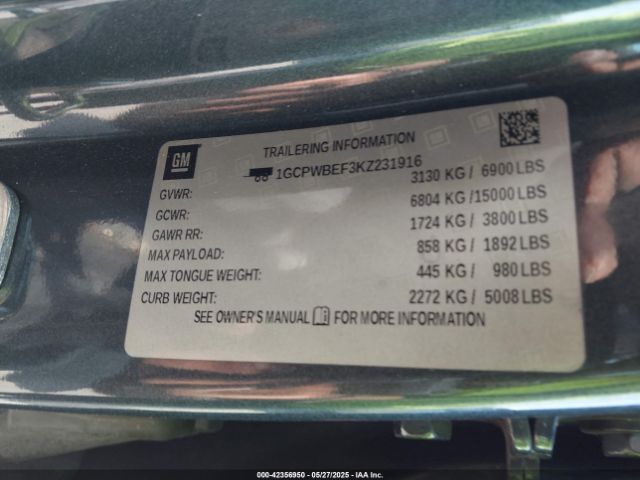 1GCPWBEF3KZ231916 Chevrolet Silverado 1500 Custom
