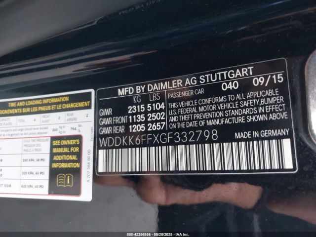 WDDKK6FFXGF332798 Mercedes-Benz 2016