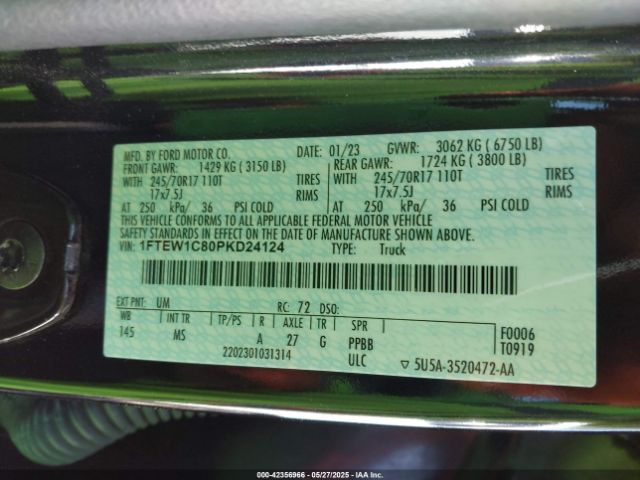 2023 FORD F-150 1FTEW1C80PKD24124 Photo 8