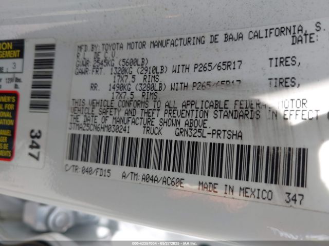 3TMAZ5CN6HM030241 Toyota 2gr-fks
