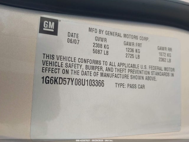 2008 CADILLAC DTS 1G6KD57Y08U103366 Photo 8