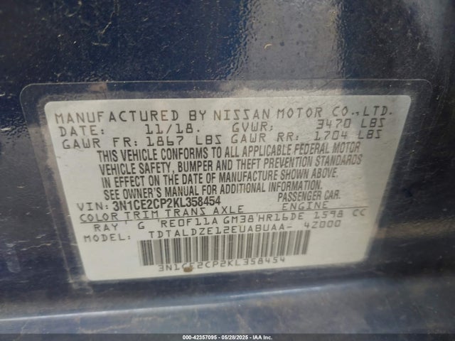 Nissan VERSA NOTE 2019 3N1CE2CP2KL358454 Image 9
