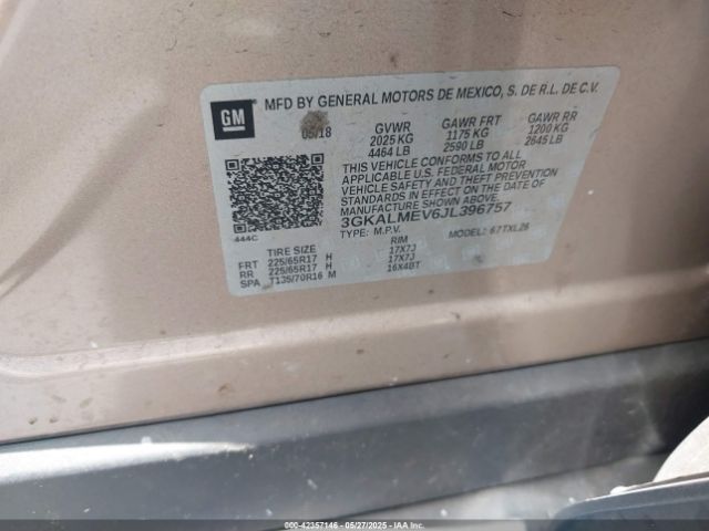 3GKALMEV6JL396757 GMC Terrain Sle