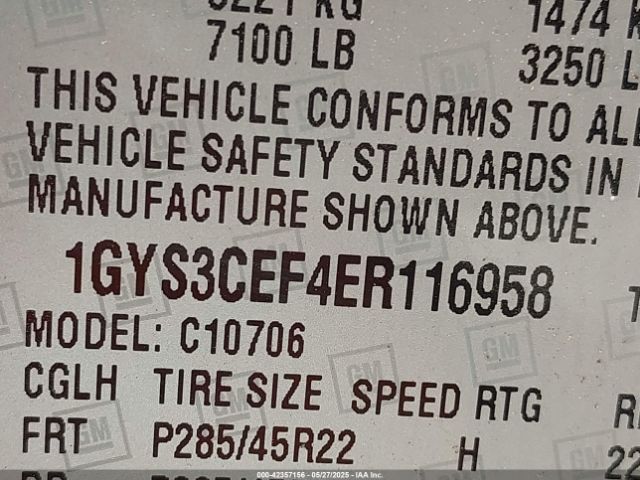 1GYS3CEF4ER116958 Cadillac Escalade Premium