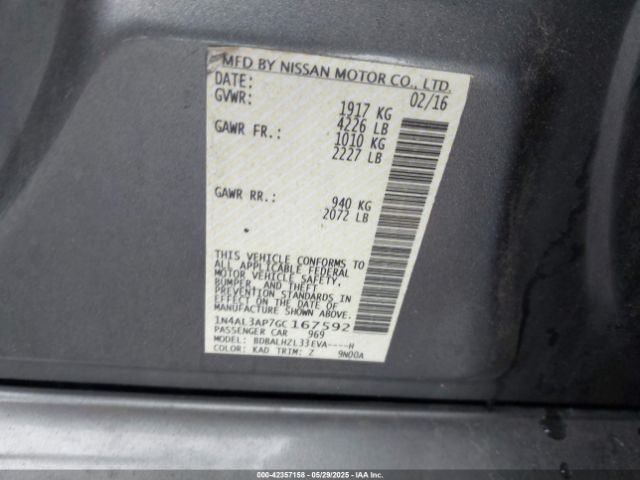 1N4AL3AP7GC167592 Nissan Altima 2.5 Sr