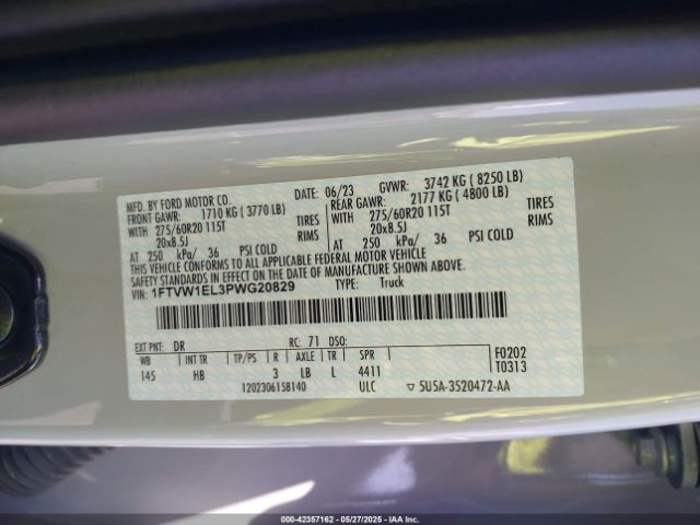 1FTVW1EL3PWG20829 Ford 2023