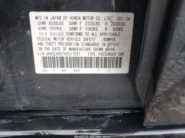 2006 ACURA TSX JH4CL96876C017597 Photo 8