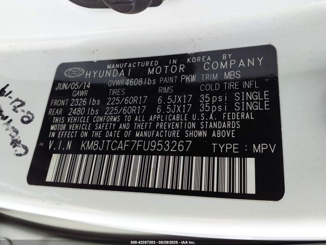 KM8JTCAF7FU953267 Hyundai TUCSON GLS