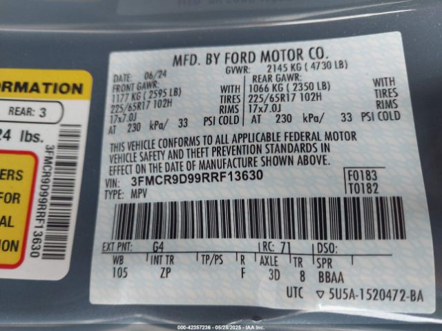2024 FORD BRONCO SPORT 3FMCR9D99RRF13630 Photo 8