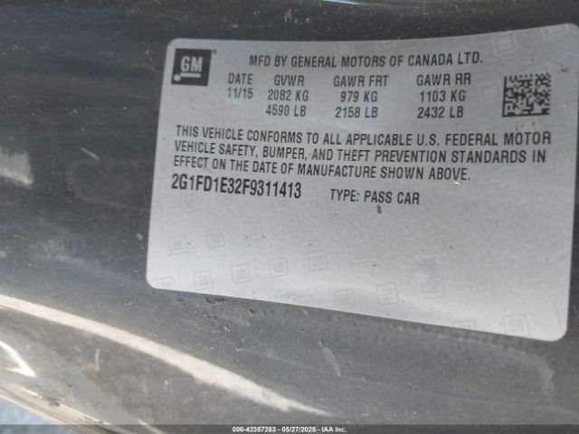2G1FD1E32F9311413 Chevrolet Camaro 1lt