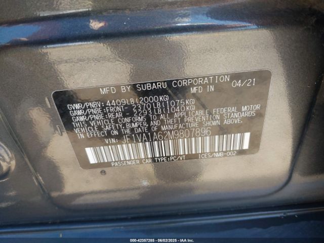 JF1VA1A62M9807896 Subaru WRX